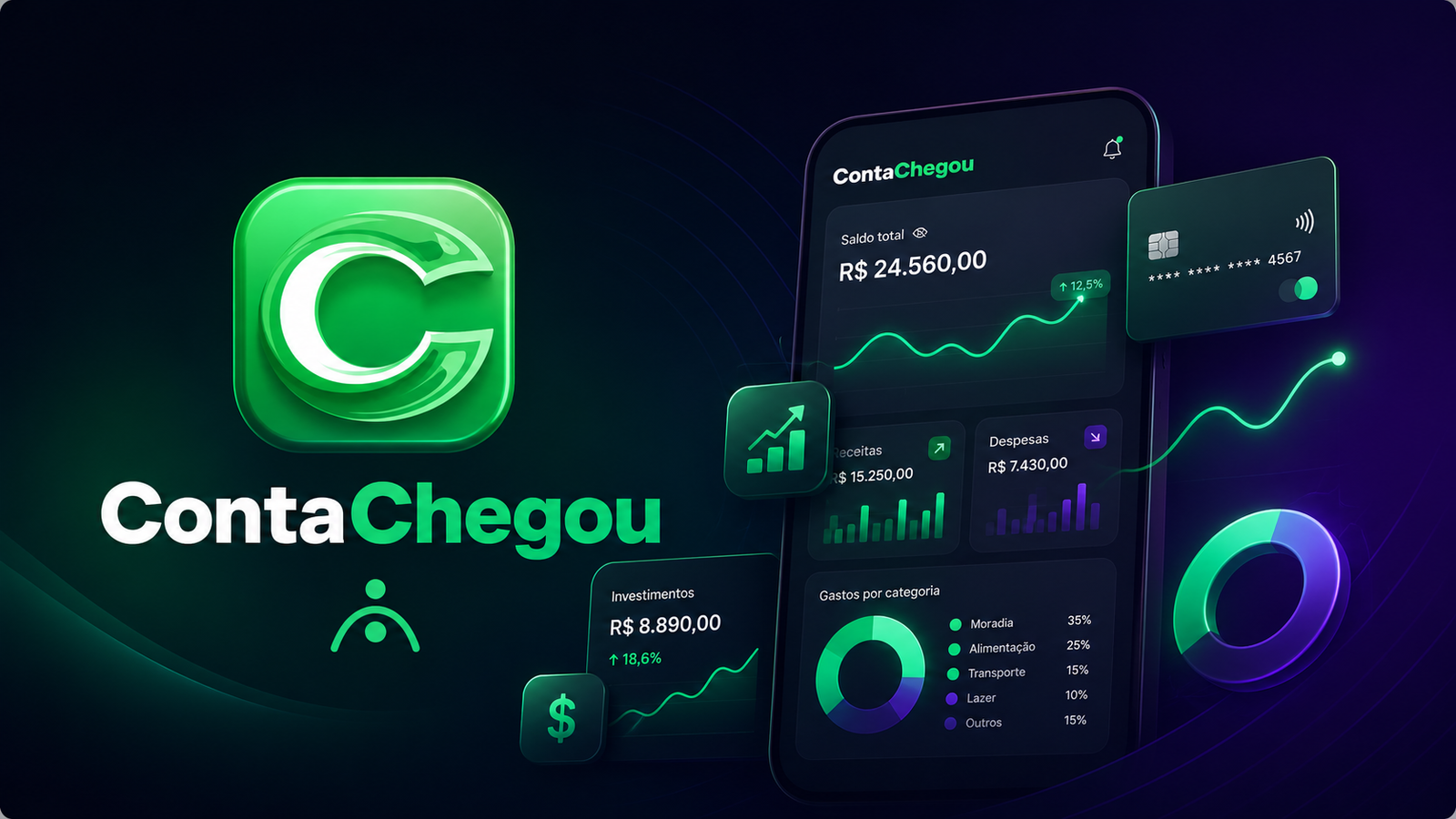Imagem de apresentação do app ContaChegou