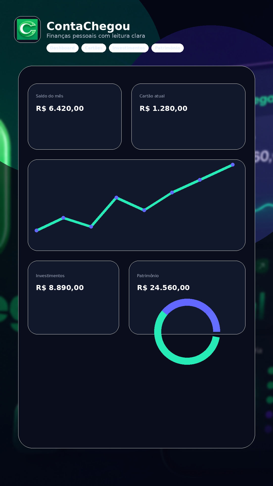 Tela 1 do app ContaChegou