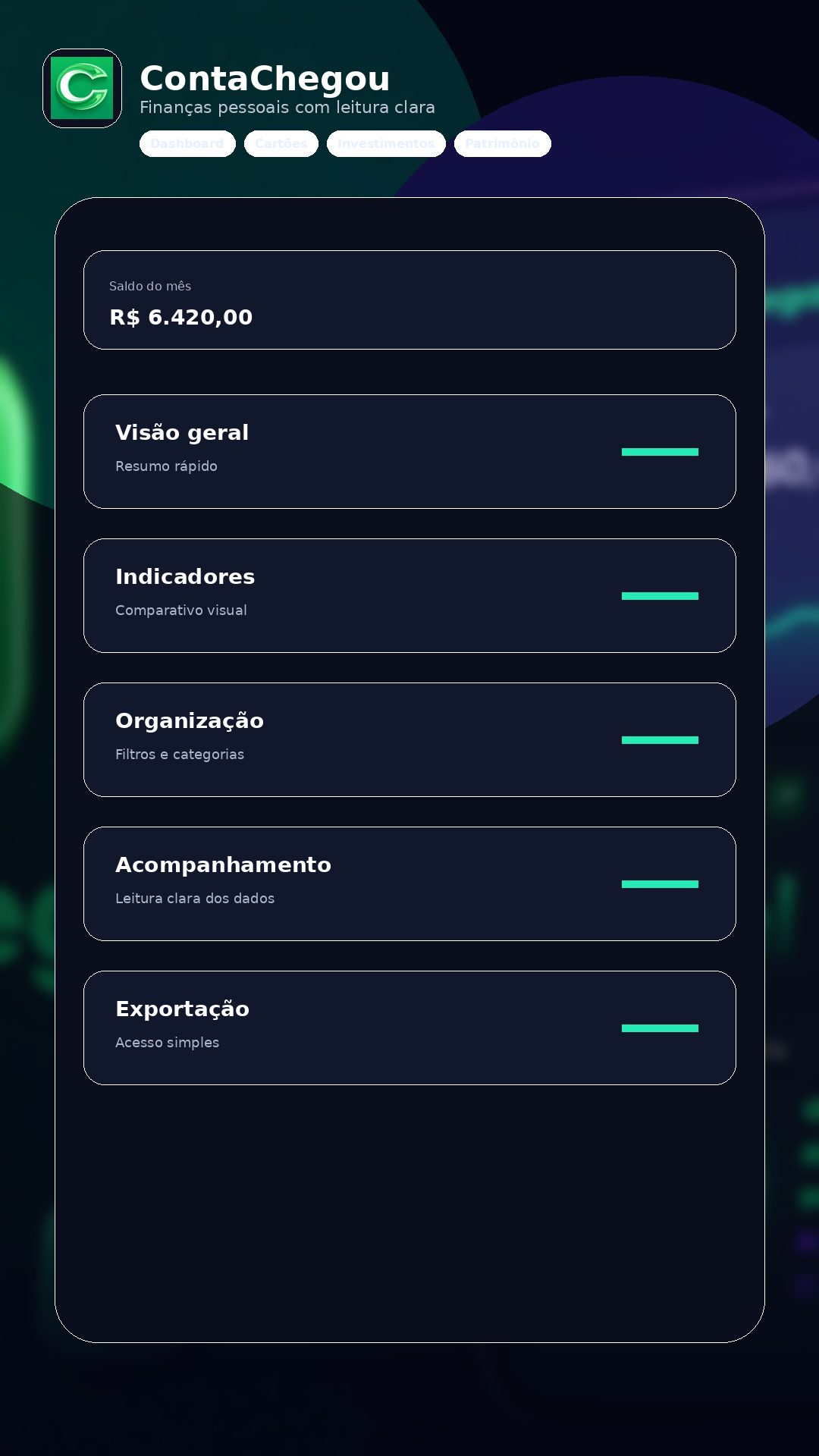 Tela 2 do app ContaChegou